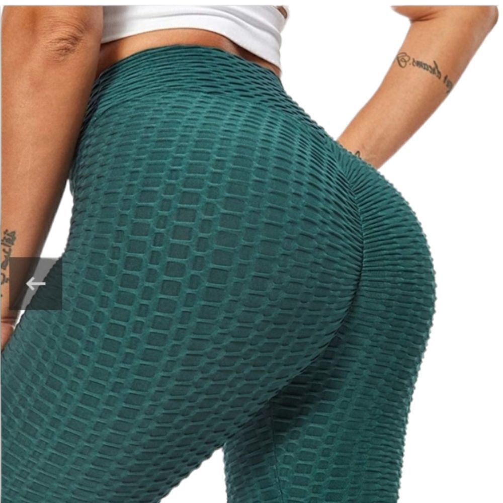 TIKTOK leggings‎ green butt lifting high waist scrunch booty yoga workout M